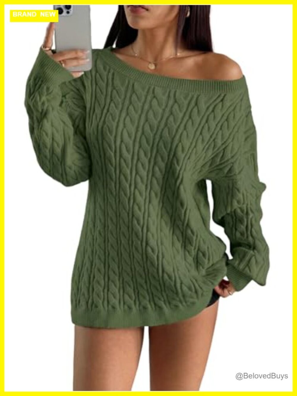 Oversized Cable Knit Sweater Womens Ribbed Crewneck Pullover Long Sleeve